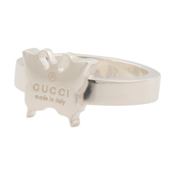 GUCCI Made In Italy Sterling Silver Butterfly Motif Ring